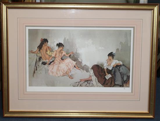 Sir William Russell Flint print (1880-1969) Three girls(-)